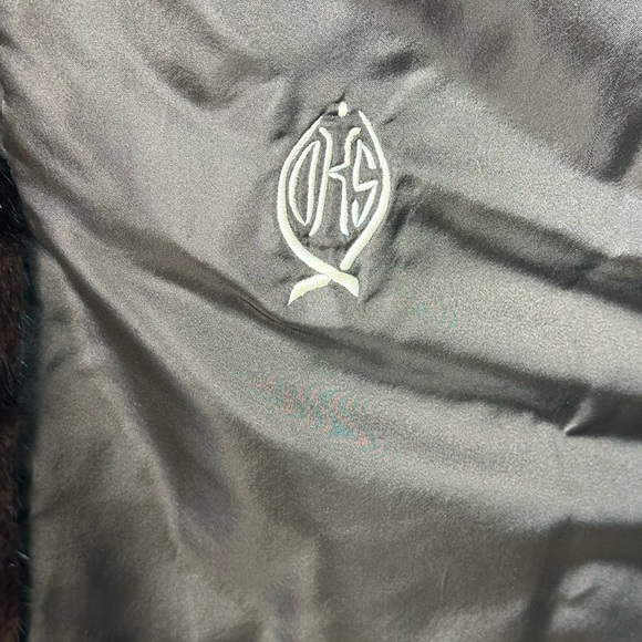 WOLF & MINK FUR STUNNING GENUINE Elegant Black Cream Teddy Jacket Soft Vintage - Picture 12 of 15